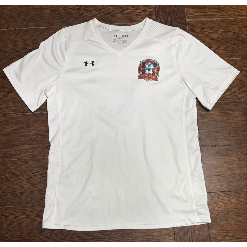 Men’s Under Armour Size M Portugal White Heatgear Jersey Shirt